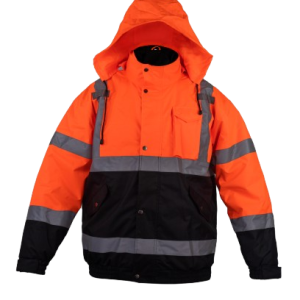 Chamarra térmica naranja HV fabricada en poliéster resistente al agua
