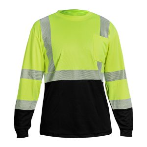 Playera manga larga con reflejante 100% poliéster con reflejante